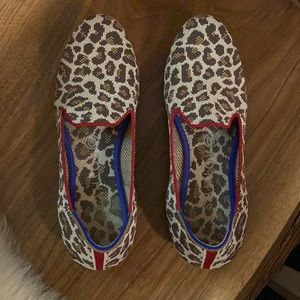 Rothy’s Mocha Spot Animal Leopard Print Round Toe Flats